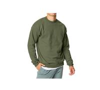 Hanes Mens EcoSmart Fleece Sweatshirt, Cotton-Blend Pullover, Crewneck Sweatshirt for Men, Fatigue Green 1 Pack, L