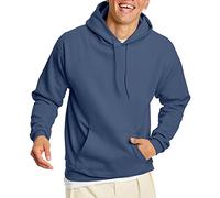 Hanes Men's EcoSmart Hoodie, Midweight Fleece, Pullover Hooded Sweatshirt, Denim Blue, M