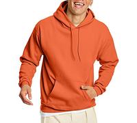 Hanes Men's EcoSmart Hoodie, Midweight Fleece, Pullover Hooded Sweatshirt, Orange, S