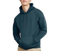 Hanes Men's Ecosmart Hoodie, Midweight Fleece Sweatshirt, Pullover Hooded Sweatshirt for Men, Metallic Teal, M