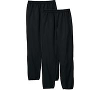 Hanes Men's EcoSmart Non-Pocket Sweatpant (Pack of 2), Black, Large