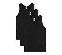 Hanes Men's Essentials Top Pack, Midweight Cotton Tanks, Sleeveless Shirts, 3-Pack, Black, XL