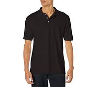 Hanes Men's FreshIQ Polo Shirt, Men’s X-Temp Polo Shirt, Moisture-Wicking Performance Polo Shirt, Black, Medium