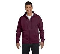 Hanes Men's Full-Zip EcoSmart Fleece Hoodie, Chili Pepper, XL