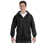 Hanes Men's Full Zip Ultimate Heavyweight Fleece Hoodie, Black, X-Large