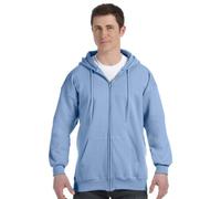 Hanes Men's Full Zip Ultimate Heavyweight Fleece Hoodie, Light Blue, X-Large