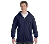 Hanes Men's Full Zip Ultimate Heavyweight Fleece Hoodie, Navy, Large