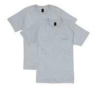 Hanes Men's Heavyweight Pocket T-Shirt, Beefy-T Full-Cut Cotton Pocket Tee for Men, Crewneck T-Shirt for Men, 1 or 2 Pack, Light Steel - 2 Pack, XL