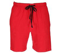 Hanes Men's Jersey Knit Cotton Button Fly Pyjama Sleep Shorts, XL, Red