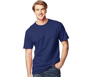 Hanes Men's Lay Flat Collar Tall Beefy T-Shirt - Navy Blue - XLT