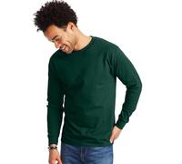 Hanes Men's Long-Sleeve Beefy-T Shirt, Deep Forest, X-Large (Pack of 2)