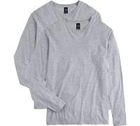 Hanes Men's Long Sleeve Nano Cotton Premium T-Shirt (Pack of 2), Light Steel, Medium