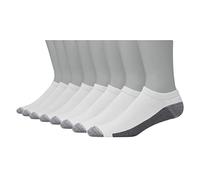 Hanes Men's, Max, Black, 6 Ultimate 8-Pack Ultra Cushion FreshIQ Odor Control with Wicking Low Cut Socks, White-8 Pair Pack, 4.5-12 UK (Pack of 8)