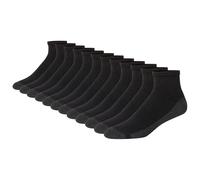 Hanes Men's Max Cushioned Ankle Socks, Moisture-Wicking with Odor Control, Multi-Pack, Black-12, 4.5-12 UK (Pack of 12)