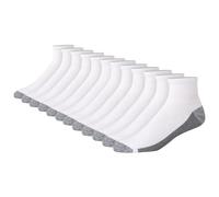 Hanes Men's Max Cushioned Ankle Socks – White Multipack, 12 Pack (UK 4.5-12)