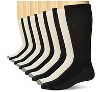 Hanes Men's Max Cushioned Crew Socks, Moisture-Wicking with Odor Control, Multi-Pack, Black/Gray Foot Bottom - 12 Pack, 4.5-12 UK