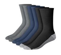 Hanes Men's Max Cushioned Crew Socks, Moisture-Wicking with Odor Control, Multi-Pack, Charcoal/Navy/Black-6 Pack, 4.5-12 UK (Pack of 6)