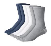 Hanes Men's Max Cushioned Crew Socks, Moisture-Wicking with Odor Control, Multi-Pack, Navy/White/Gray-6 Pack, 12-14 UK (Pack of 6)