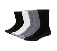 Hanes Men's Max, Moisture, Multi-Pack Ultimate 8-Pack Ultra Cushion FreshIQ Odor Control with Wicking Crew Socks, Assorted, White/Grey/Black-8 Pack, 4.5-12 UK (Pack of 8)