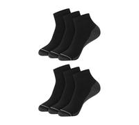 Hanes Men's Max Cushioned Double Tough Ankle Socks (6 Pairs), Black