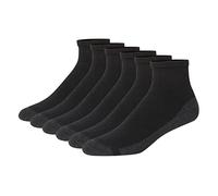 Hanes Men's Max Cushioned Double Tough Ankle Socks (6 Pairs), Black
