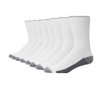 Hanes Men's Max, Moisture, Multi-Pack Ultimate 8-Pack Ultra Cushion FreshIQ Odor Control with Wicking Crew Socks, White/Grey Foot Bottom-8 Pack, 4.5-12 UK (Pack of 8)