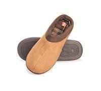 Hanes Men's Memory Foam Indoor Outdoor Microsuede Clog Slipper Shoe with Fresh Iq, Tan, X-Large UK