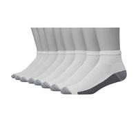 Hanes Men's Max, Moisture, Multi-Pack Ultimate 8-Pack Ultra Cushion FreshIQ Odor Control with Wicking Ankle Socks, White-8 Pack, 6-12 (Pack of 8)