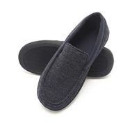 Hanes Men's Moccasin Mule, Navy Blue, Small UK