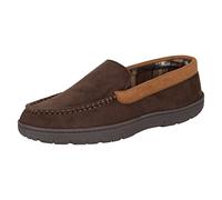 Hanes Men's Moccasin Slipper House Shoe with Indoor Outdoor Memory Foam Sole Fresh IQ Odor Protection