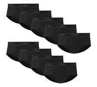 Hanes Men's Moisture-Wicking Cotton Briefs, Available in White and Black, Multi-Packs Available, Black - 9 Pack, XL