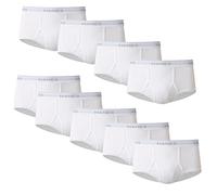 Hanes Men's Moisture-Wicking Cotton Briefs, Black, Multi-Packs Available, 9 Pack White, L (Pack of 9)