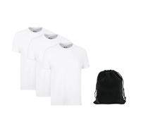 Hanes Men's Moisture-Wicking Crewneck or V-Neck Performance Undershirt, 3-Pack with Carry Pouch - Classic Fit, Crewneck_white, Medium