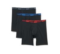 Hanes Men's Moves Performance Boxer Brief, Total Support Pouch, Regular/Trunk/Long Leg, 3-Pack, 8", Black, XL (Pack of 3)
