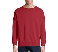 Hanes Men's Originals Fleece, Garment Dyed Pullover, Crewneck Sweatshirts, Crimson Fall, XXL