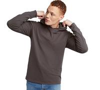 Hanes Mens Originals Hooded Long-Sleeve T-Shirt for Men, Men's T-Shirt Hoodie, Vintage Washed, Cotton Tee, New Railroad Gray, S