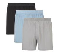 Hanes Men's Originals Knit Boxers, Supersoft Bamboo from Viscose Underwear, 3-Pack Shorts, Black, Light Blue, Grey-3 Pack, L (Pack of 3)