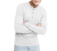 Hanes Mens Originals Men's Tri-Blend Long Sleeve Henley, Eco White, L