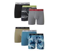 Hanes Men's Originals Boxer Briefs & Trunks, Stretch Cotton Moisture-Wicking Underwear, Modern Fit Low Rise, Multipacks, Regular Leg-Grey/Blue/Black-6 Pack, XL (Pack of 6)