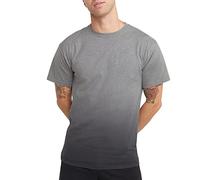 Hanes Men's Originals Short-Sleeve, Garment-Washed T-Shirt Dye, Lt Steel/New Railroad Ombre, Large