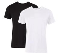 Hanes Men's Originals Supersoft T-Shirt, Viscose from Bamboo Undershirt, 2-Pack, Black/White-2 Pack, Medium