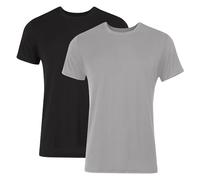 Hanes Men's Originals Supersoft T-Shirt, Viscose from Bamboo Undershirt, Black/Grey, 2-Pack, Black/Grey, Medium