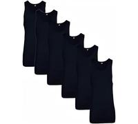 Hanes Men's Pack, Moisture-Wicking Ribbed, Lightweight Cotton Tank Undershirts, 6-Pack, Black 6-pack, Medium