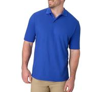 Hanes Men's Pique Short Sleeve Shirt, Three-Button Midweight Polo, Deep Royal, XL