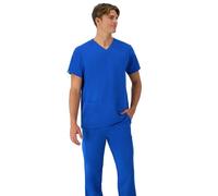 Hanes Mens Scrubs Healthcare Top, Moisture-Wicking Stretch Scrub Shirts for Men, Odor Control, Royal Blue, S
