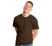 Hanes Men's Short Sleeve Beefy-t, Heather Brown, 3XL