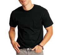 Hanes Mens Short Sleeve Beefy-t with Pocket Short Sleeve T-Shirt - Black -
