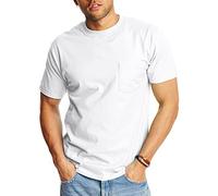 Hanes Mens Short Sleeve Beefy-t with Pocket Short Sleeve T-Shirt - White -