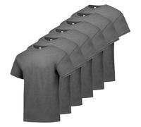 Hanes Men's Short Sleeve Pack, Essentials Crewneck Cotton T-Shirt, 4, Charcoal Heather-6 Pack, Medium