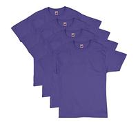 Hanes Men's Short Sleeve Pack, Essentials Crewneck Cotton T-Shirt, 4 Or 6 Pack, Purple-4 Pack, Large (Pack of 4)